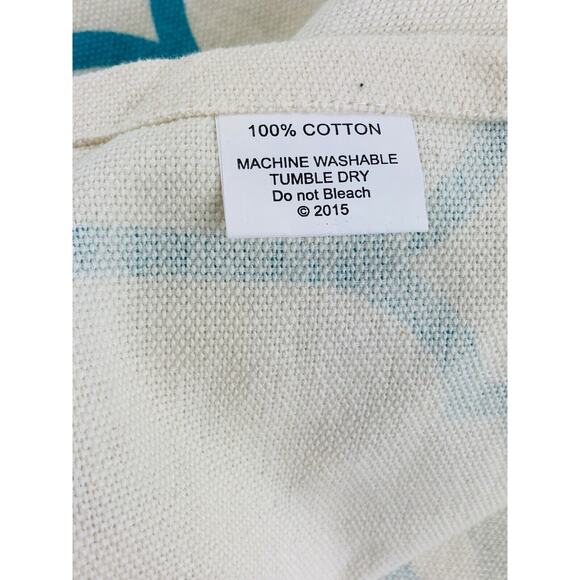 Cotton Tablecloth Runner Moroccan Style Made In India Blue Green Fringe Jabara - Picture 6 of 9